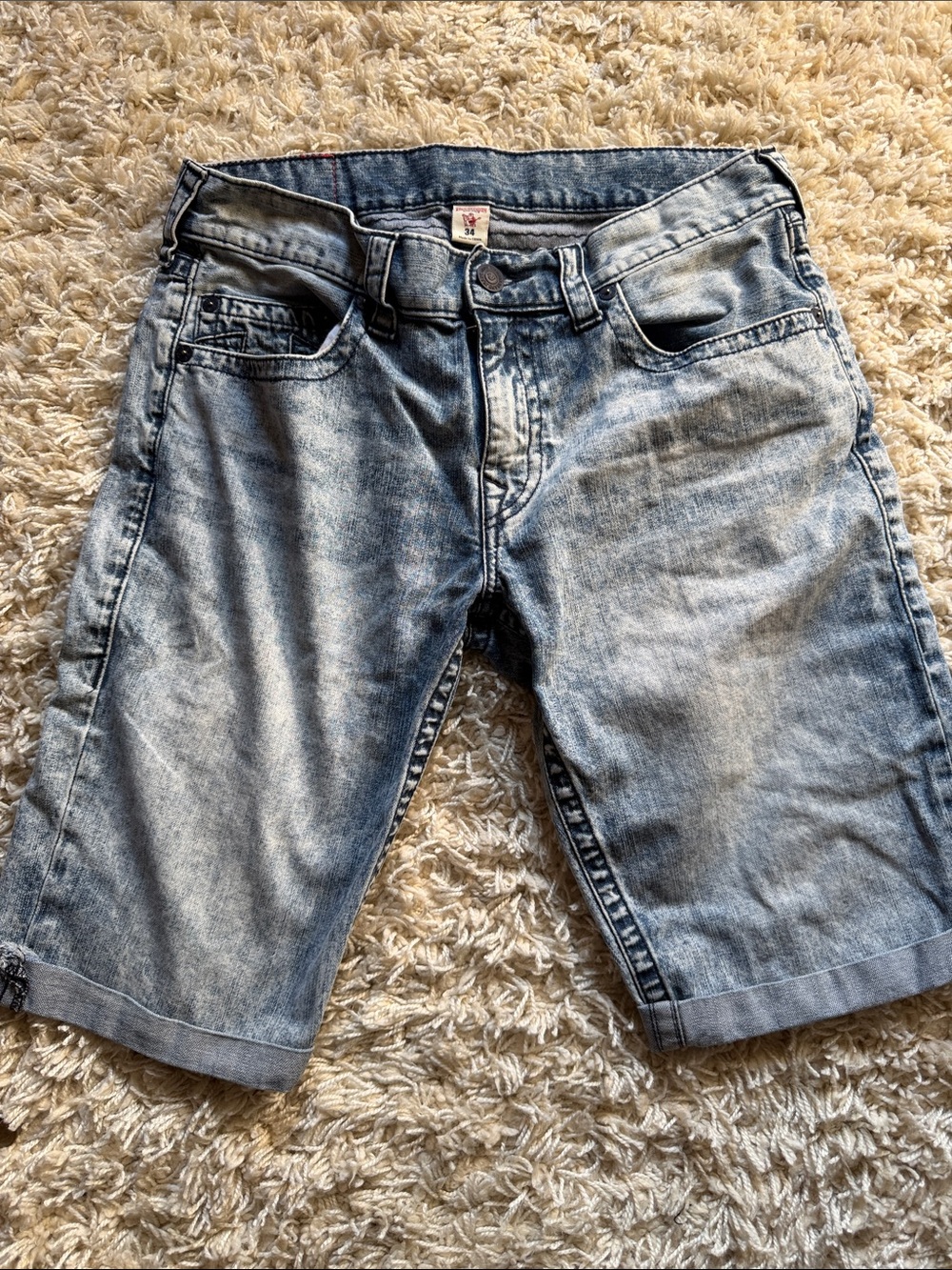 Men's True Religion Light Blue Denim Shorts